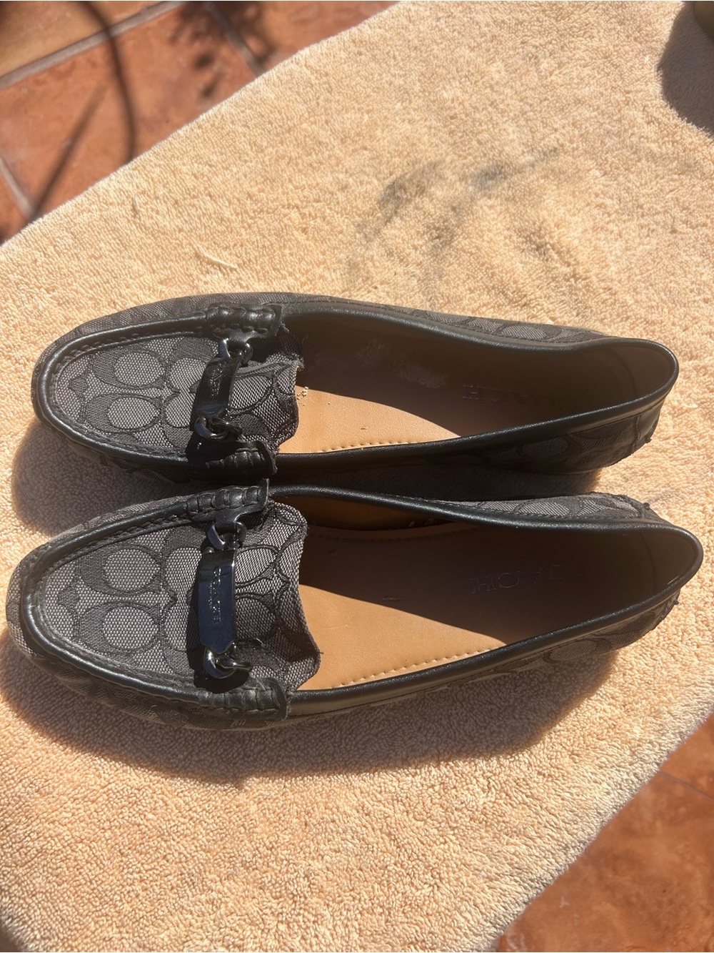 Coach Black Signature Logo Moccasin Loafers - Picture 5 of 5